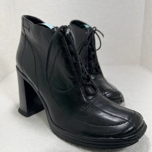 VINTAGE Tothemax chunky heel black leather size 5.5B/35.5‎